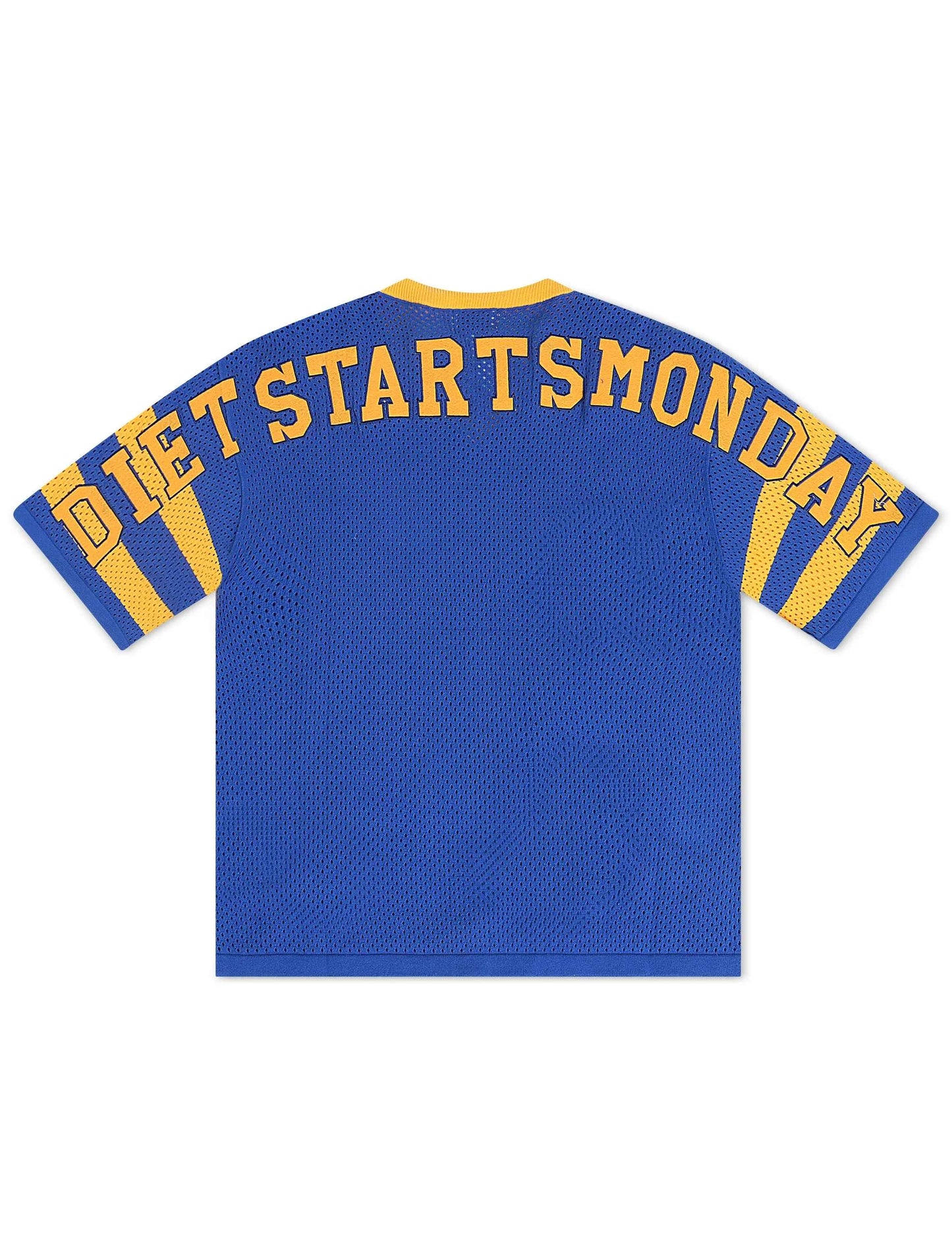 Diet Starts Monday Cropped Knit Jersey - Blue/Yellow