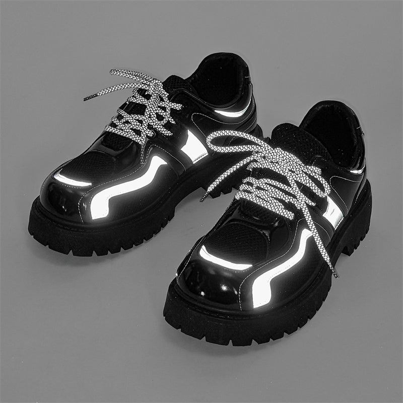 MLB LTHR-17 Reflective Chunky Boots - Luxuryurbanwear