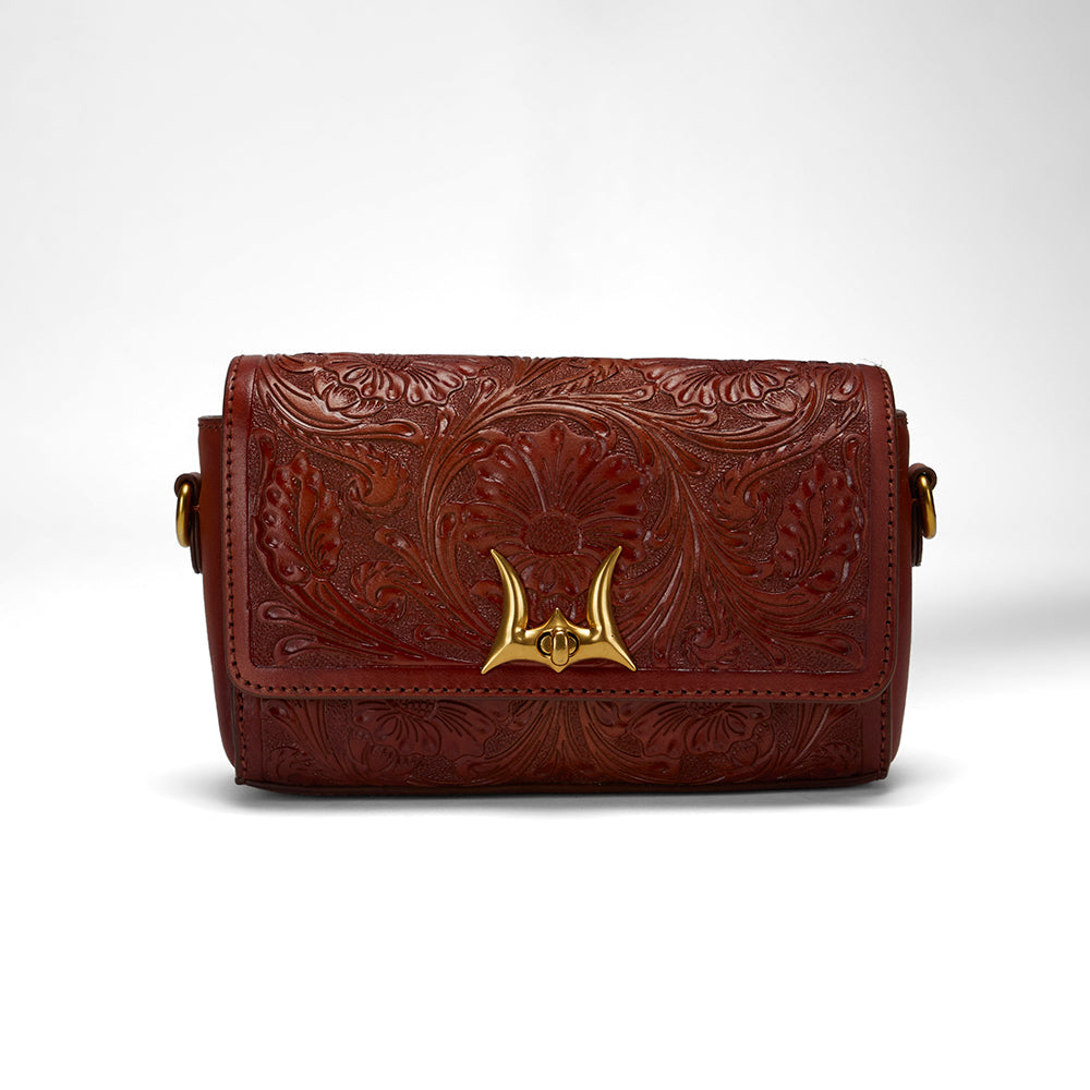 Loyal West SAVI MINI BAG IN HANDTOOLED LEATHER