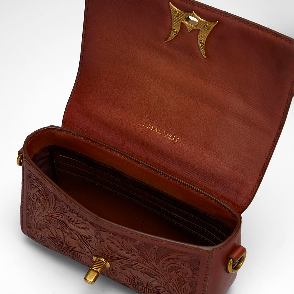 Loyal West SAVI MINI BAG IN HANDTOOLED LEATHER