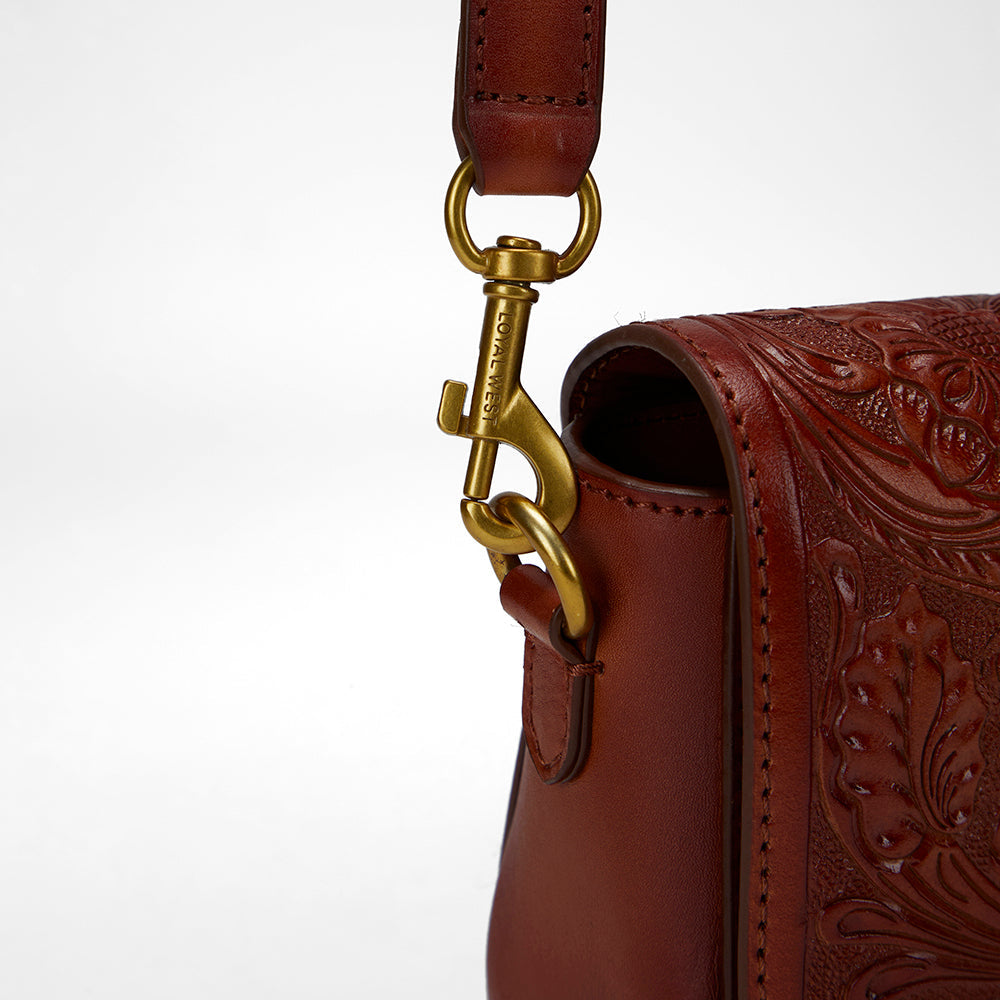 Loyal West SAVI MINI BAG IN HANDTOOLED LEATHER
