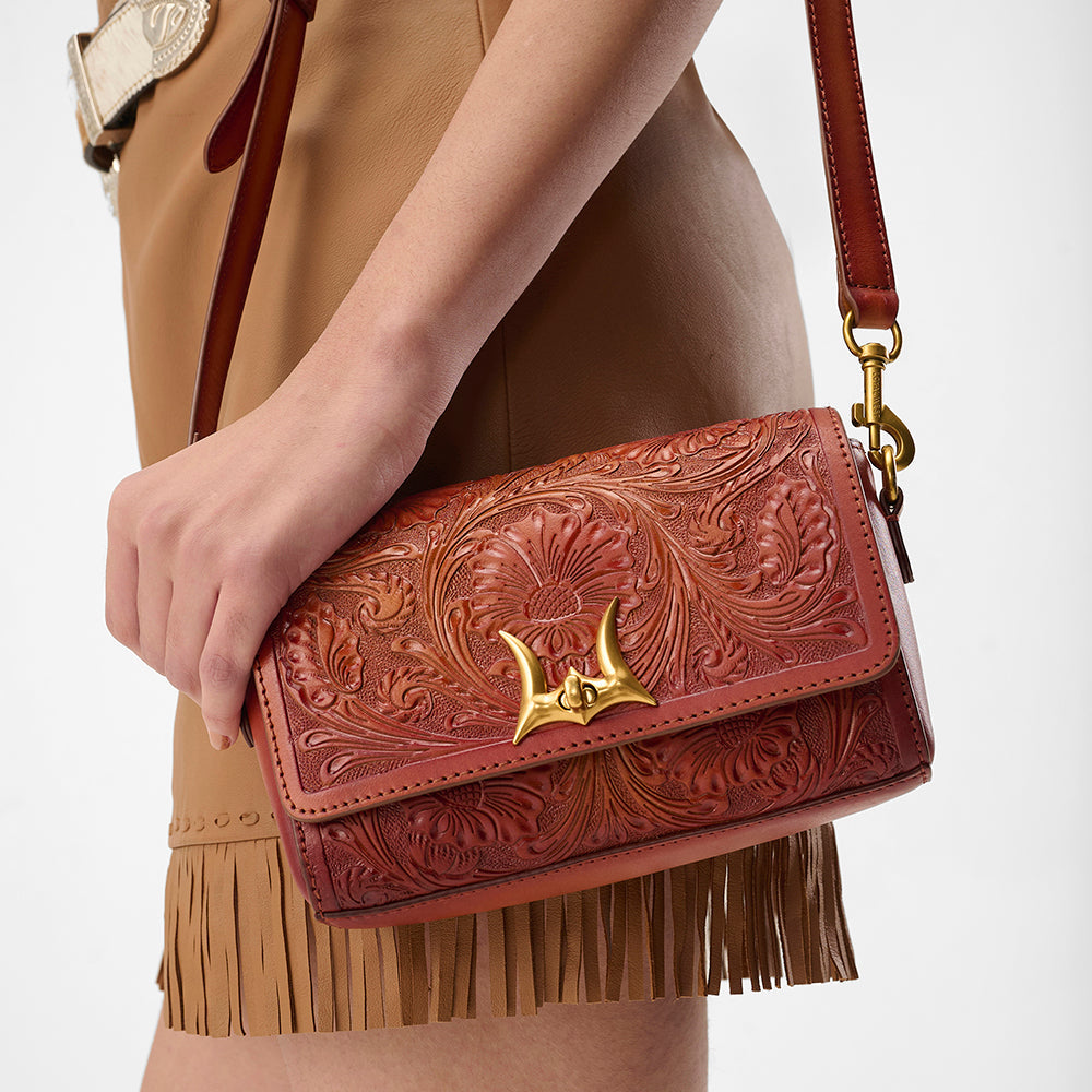 Loyal West SAVI MINI BAG IN HANDTOOLED LEATHER