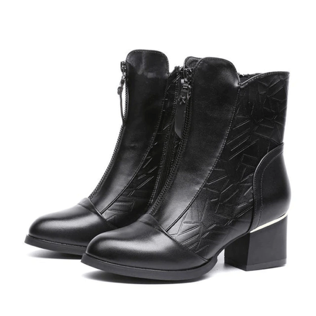 Lander Women's Square Heel Ankle Black Boots