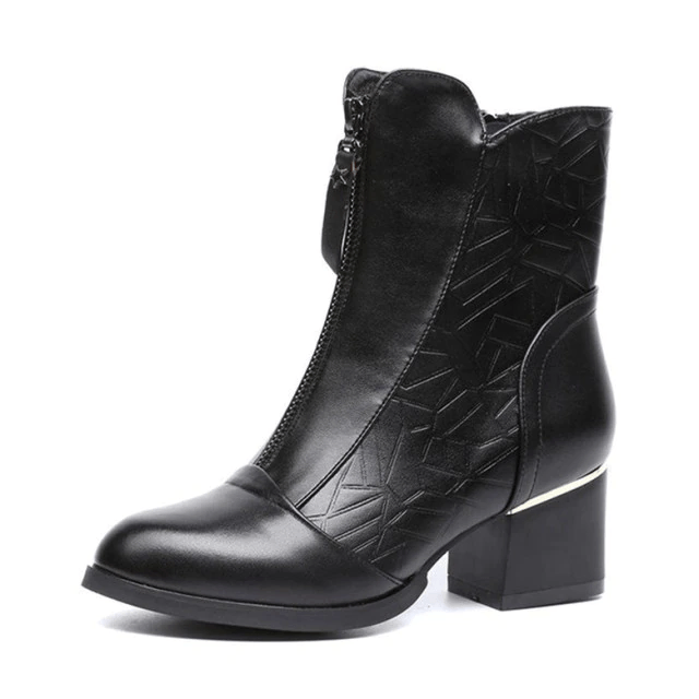 Lander Women's Square Heel Ankle Black Boots