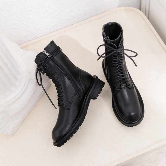 Larisa Women's Leather Boots With Laces - Luxuryurbanwear