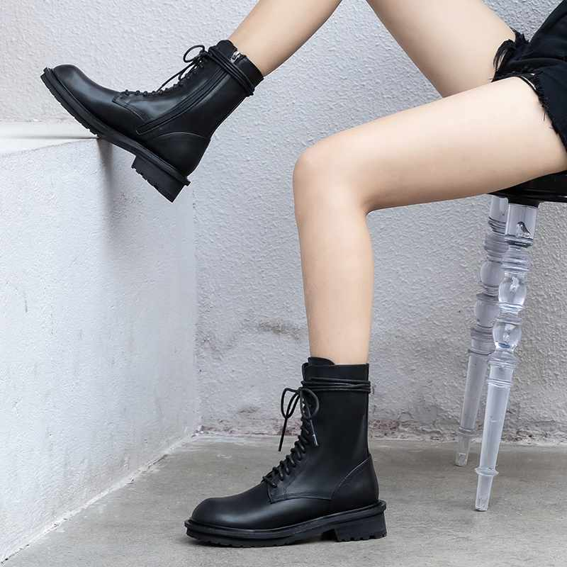 Larisa Women's Leather Boots With Laces - Luxuryurbanwear
