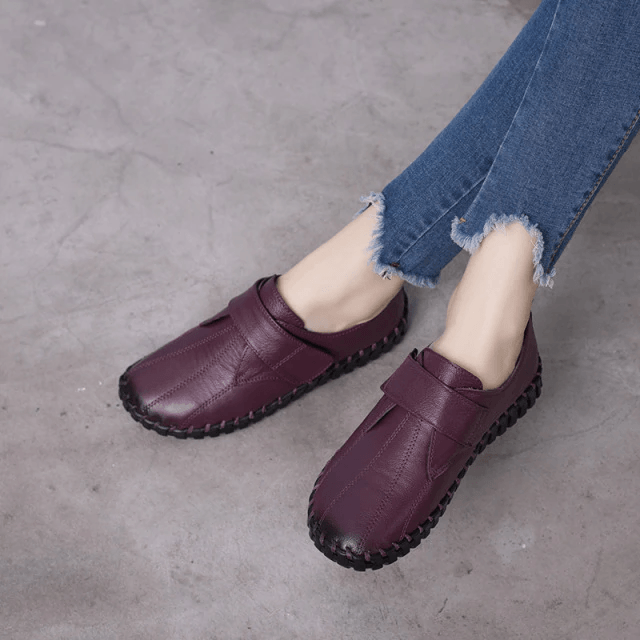 USS Shoes Lina Women's Soft Flat Leather Loafer Shoes