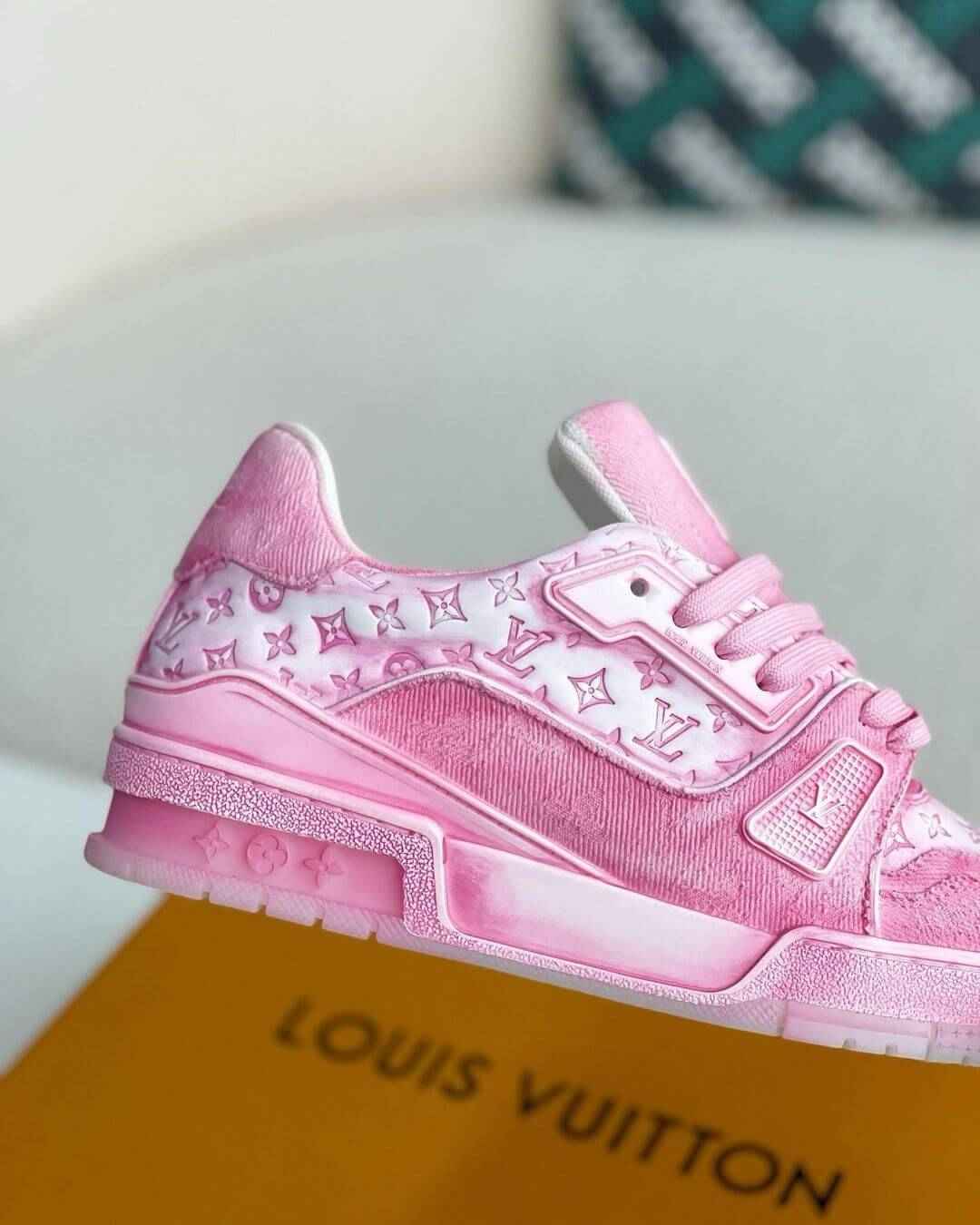 Monogram Denim Pink Trainer Sneaker