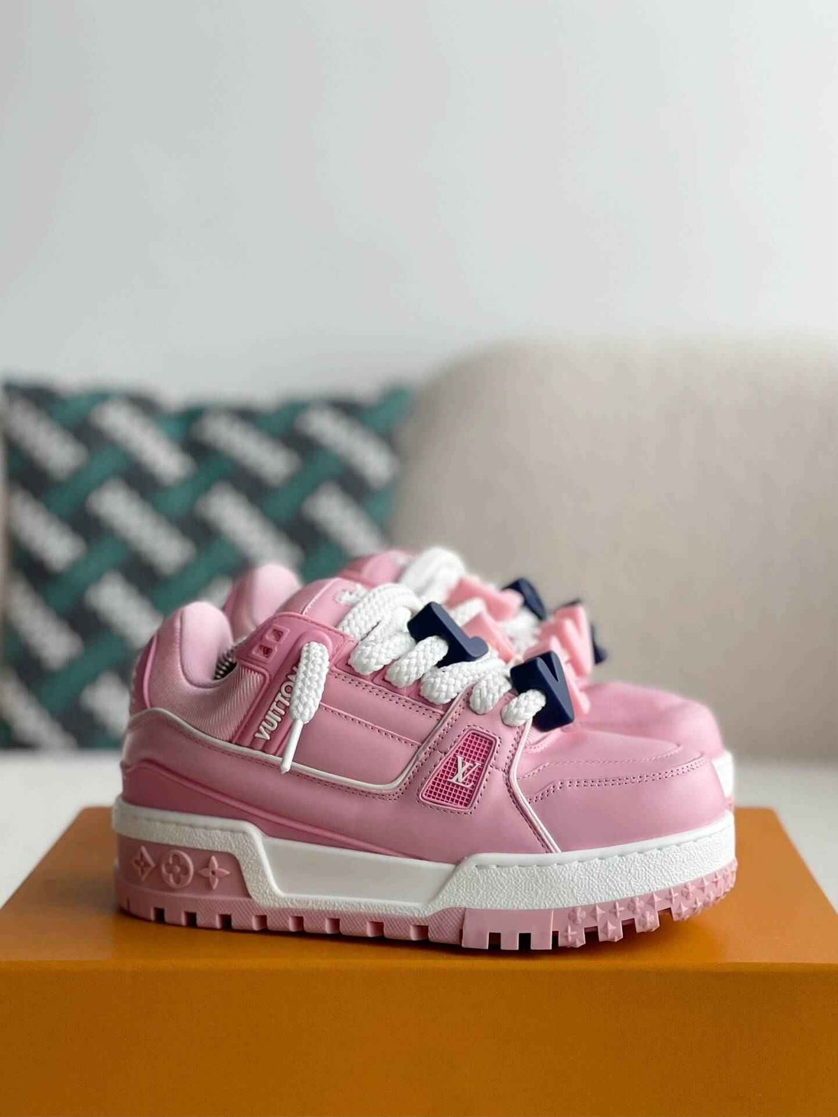 Monogram Trainer Maxi – Pink Calf Leather