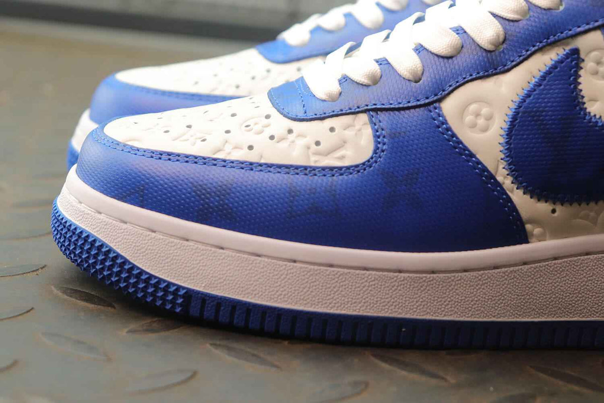 Monogram X Air Force 1 Low Blue White Sneakers