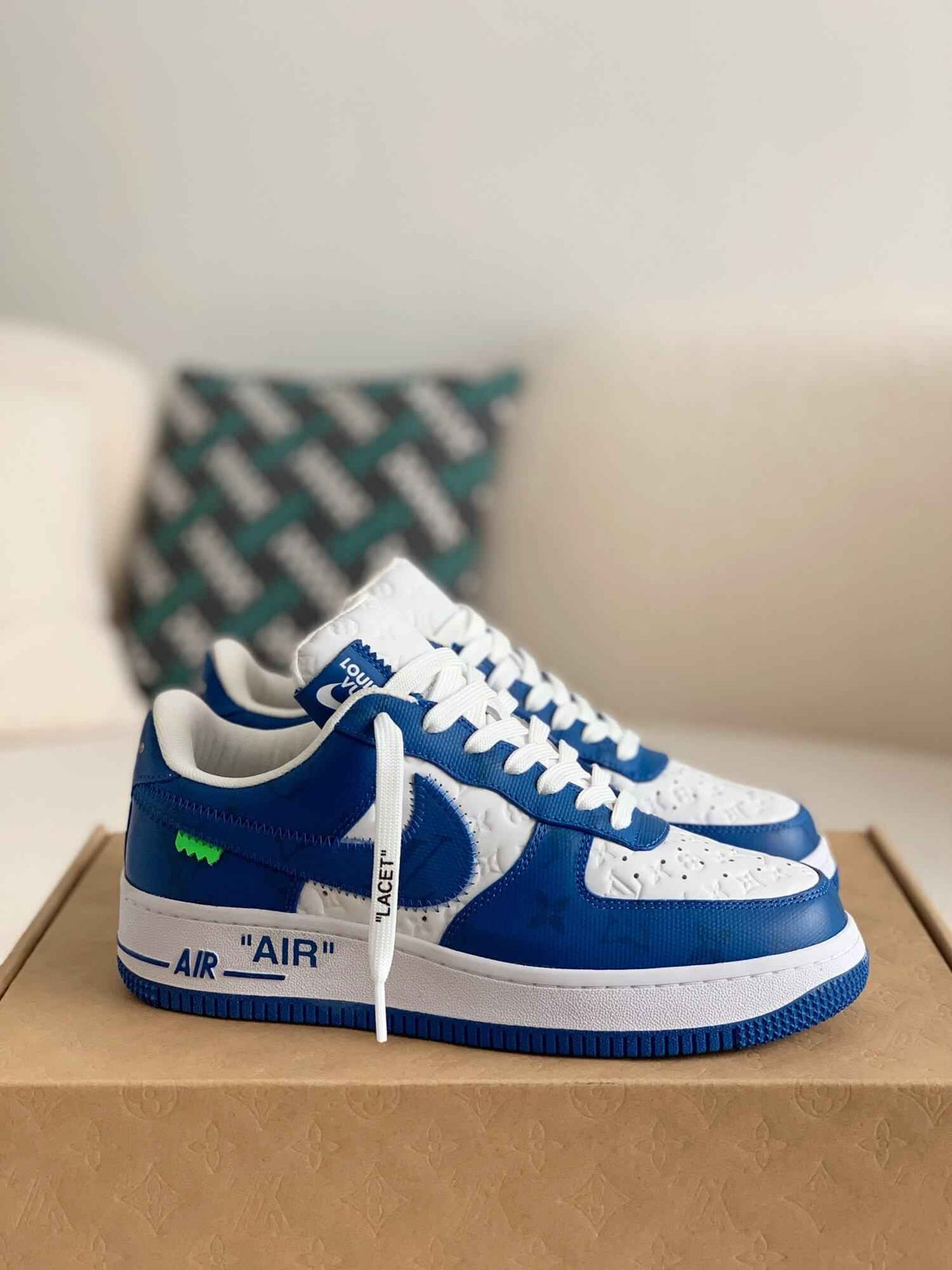 Monogram X Air Force 1 Low Blue White Sneakers