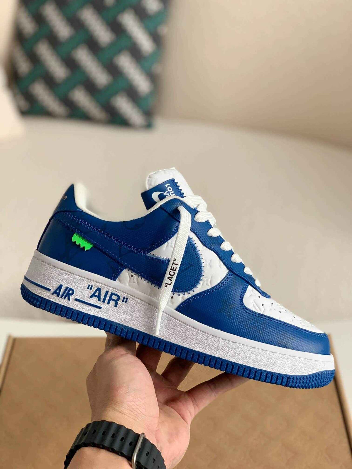Monogram X Air Force 1 Low Blue White Sneakers