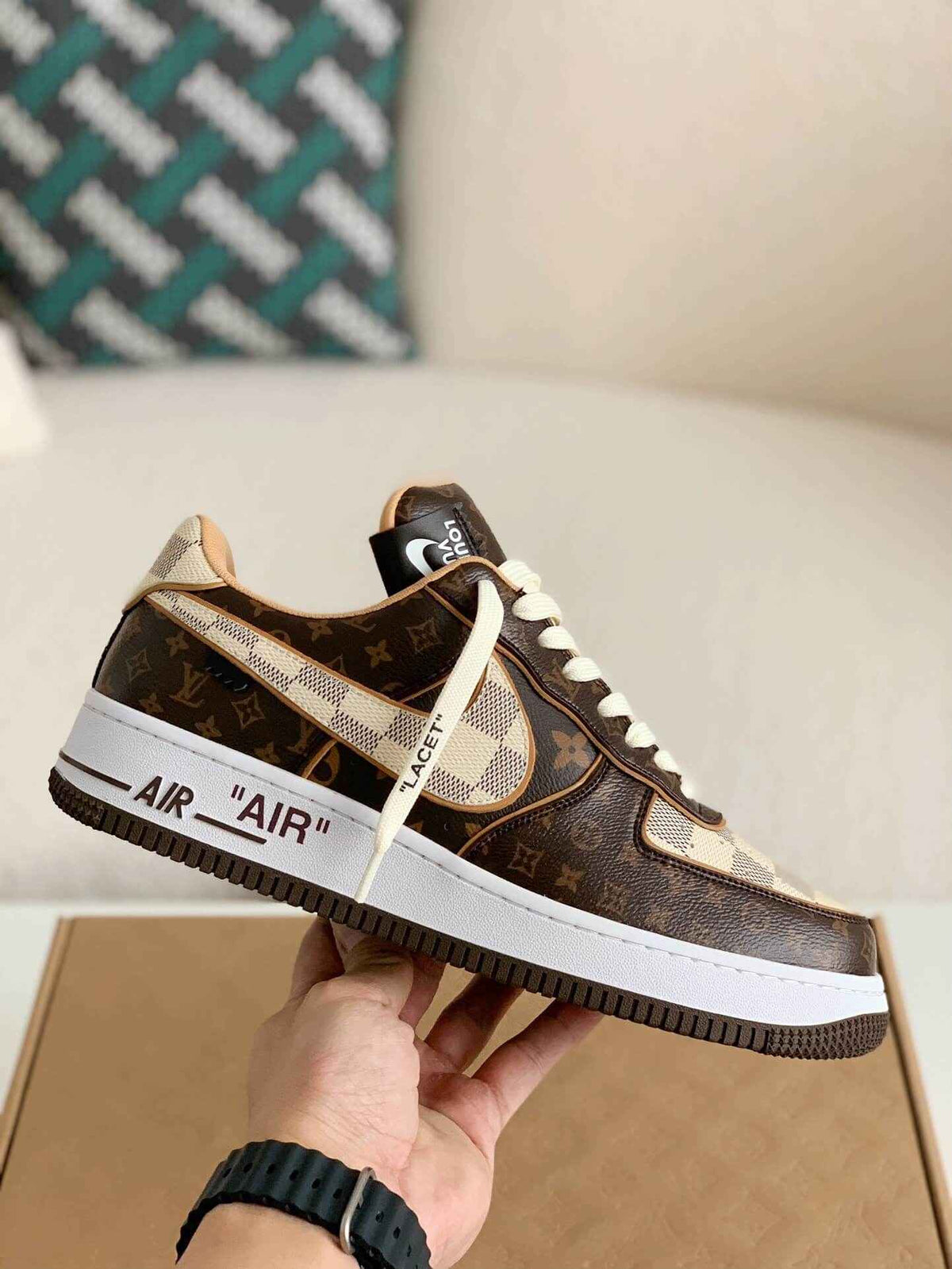 Air Force 1 Low Trainer Brown Monogram Sneakers