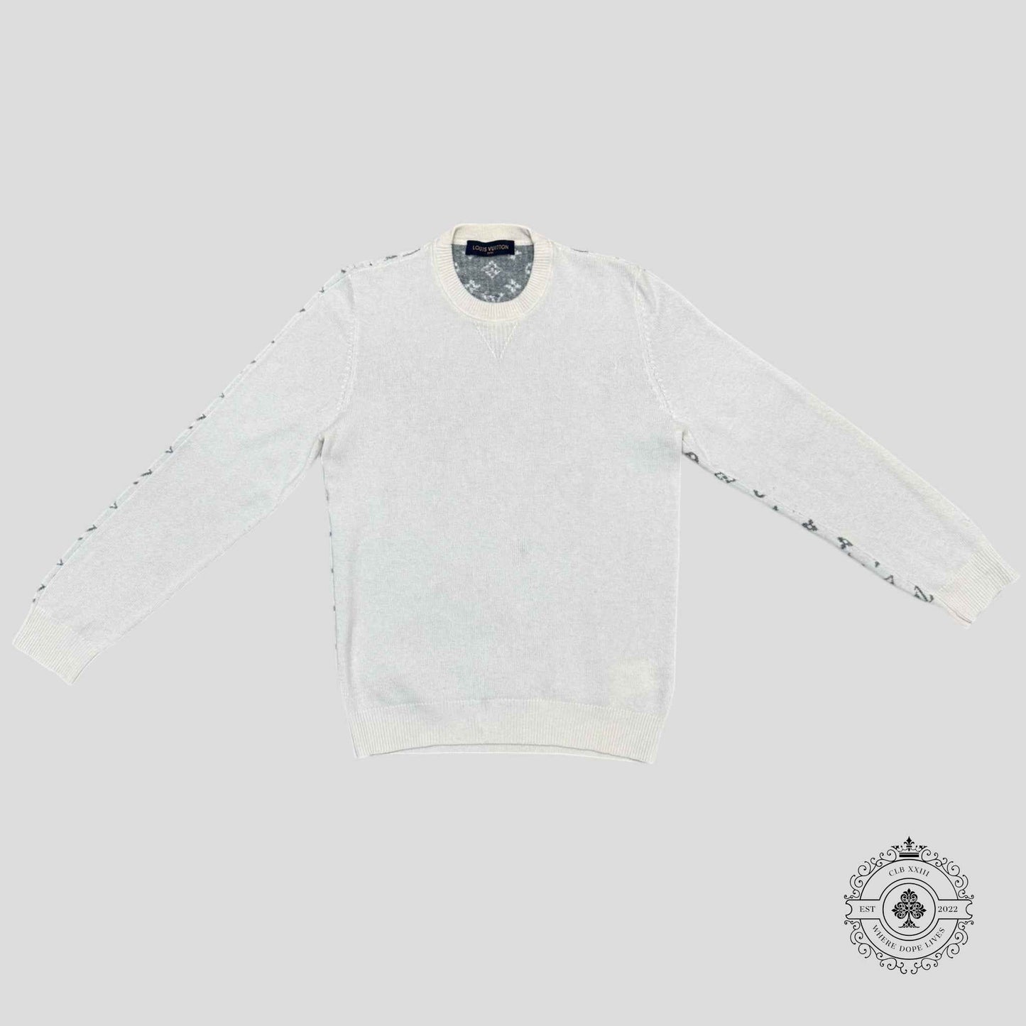 Louis Vuitton Half Monogram Cashmere Sweater in White