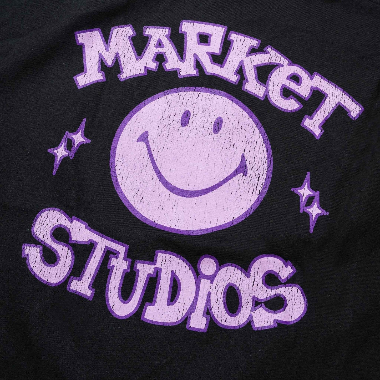 Market Studios Smiley Old School Tee - Washed Black