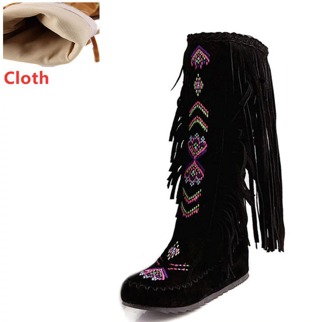 Naisha Boots Mid Calf - Luxuryurbanwear
