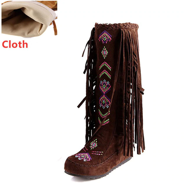Naisha Boots Mid Calf - Luxuryurbanwear