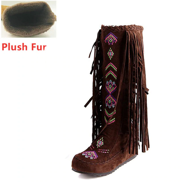 Naisha Boots Mid Calf - Luxuryurbanwear