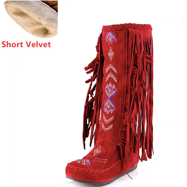 Naisha Boots Mid Calf - Luxuryurbanwear