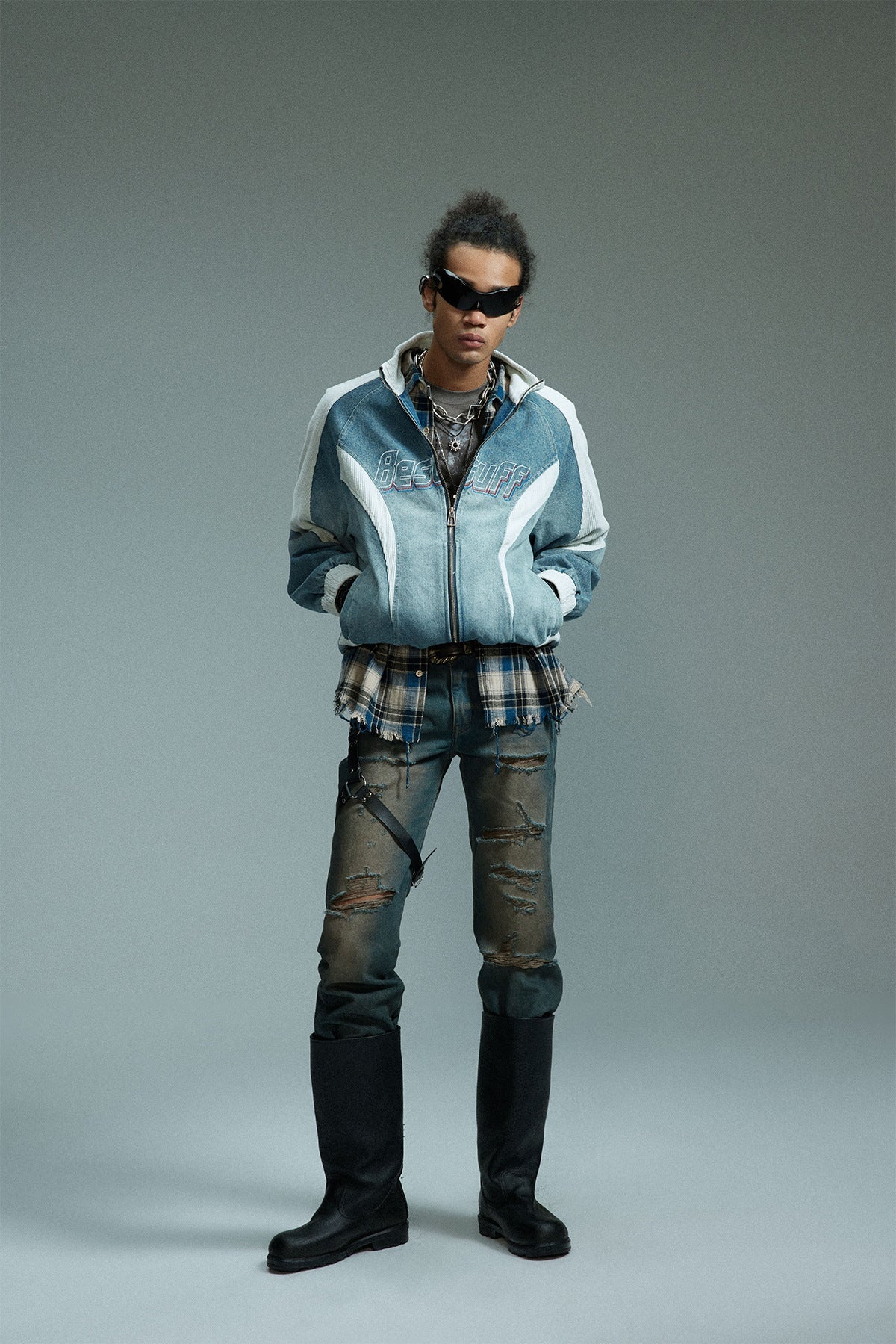 Retro Biker Splicing Jacket