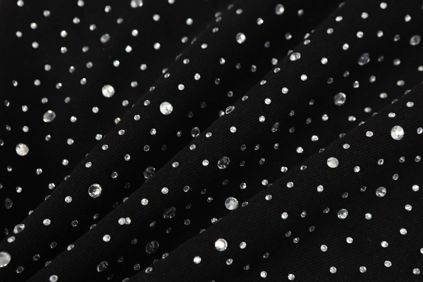 Diamond-Encrusted Black Jeans