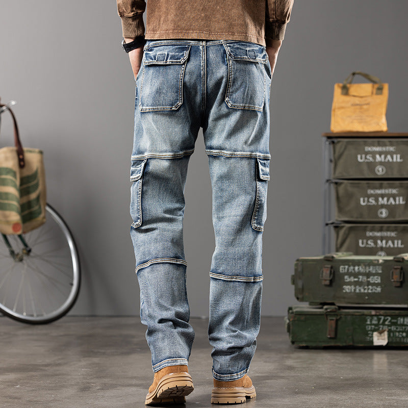 Denim Cargo Pants Jeans