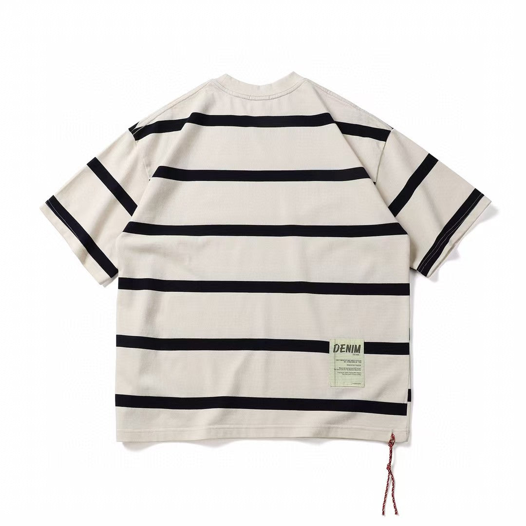 Retro Heavyweight Striped Cotton Tee