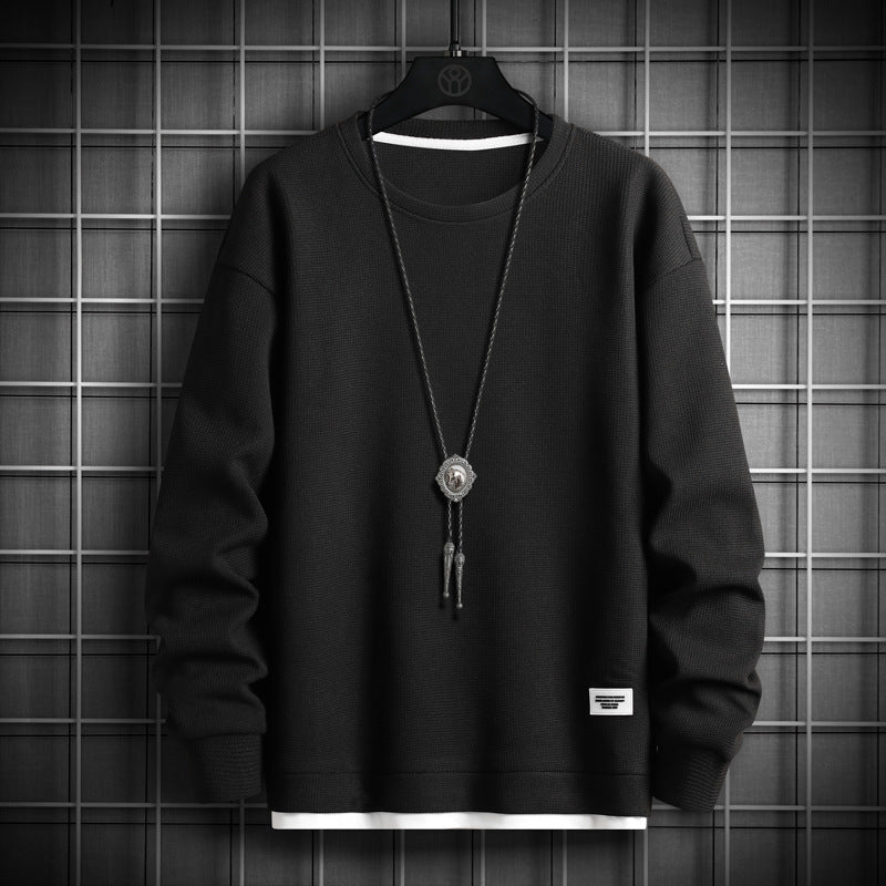 Waffle Knit Crewneck Sweatshirt