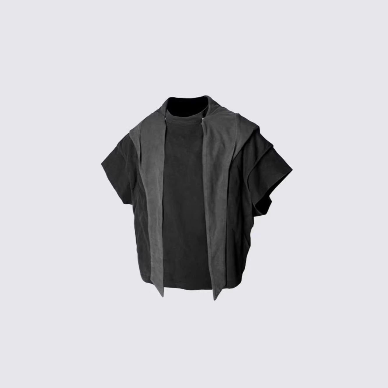 Two Piece Distressed Hooded T-Shirt