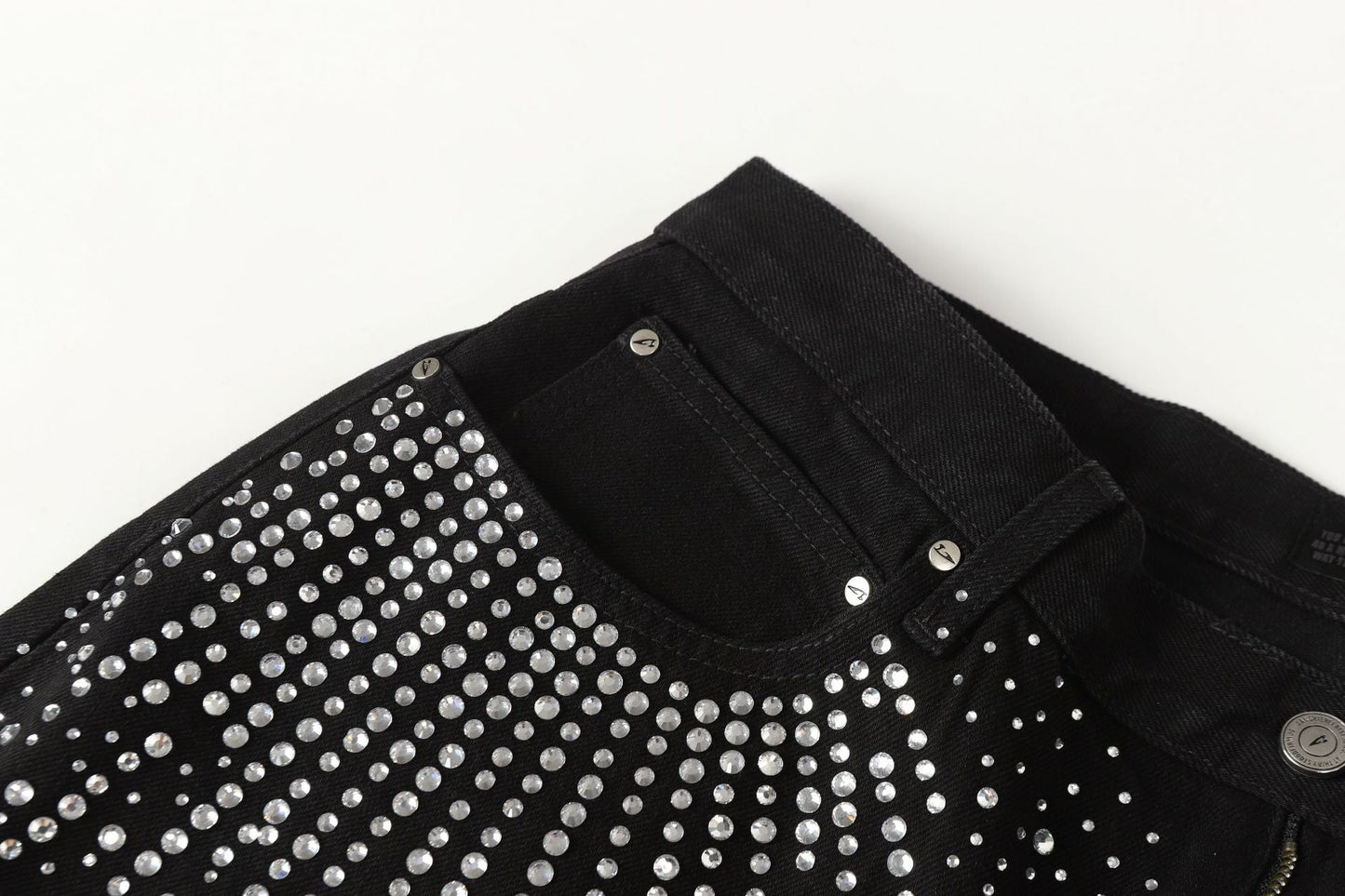 Diamond-Encrusted Black Jeans