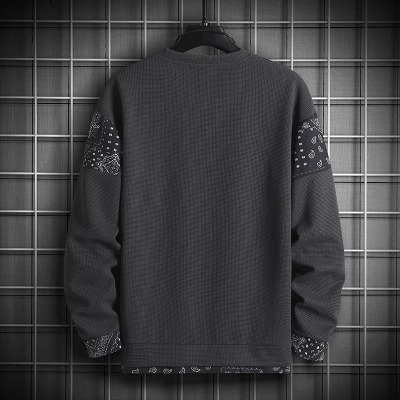 TwoTone Waffle Knit Layered Sweatshirt