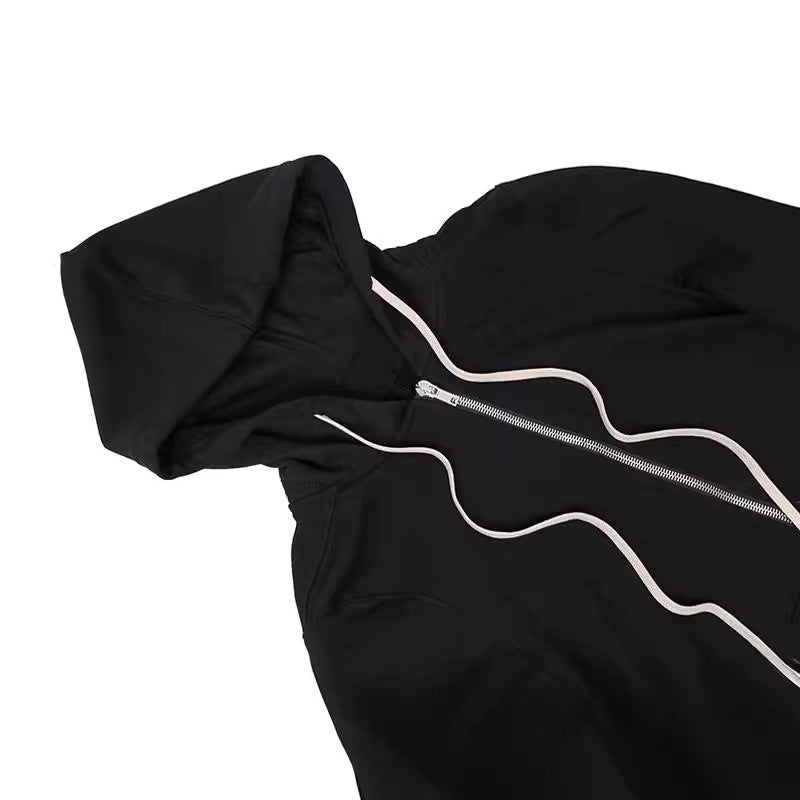Dark Hooded Long Jacket