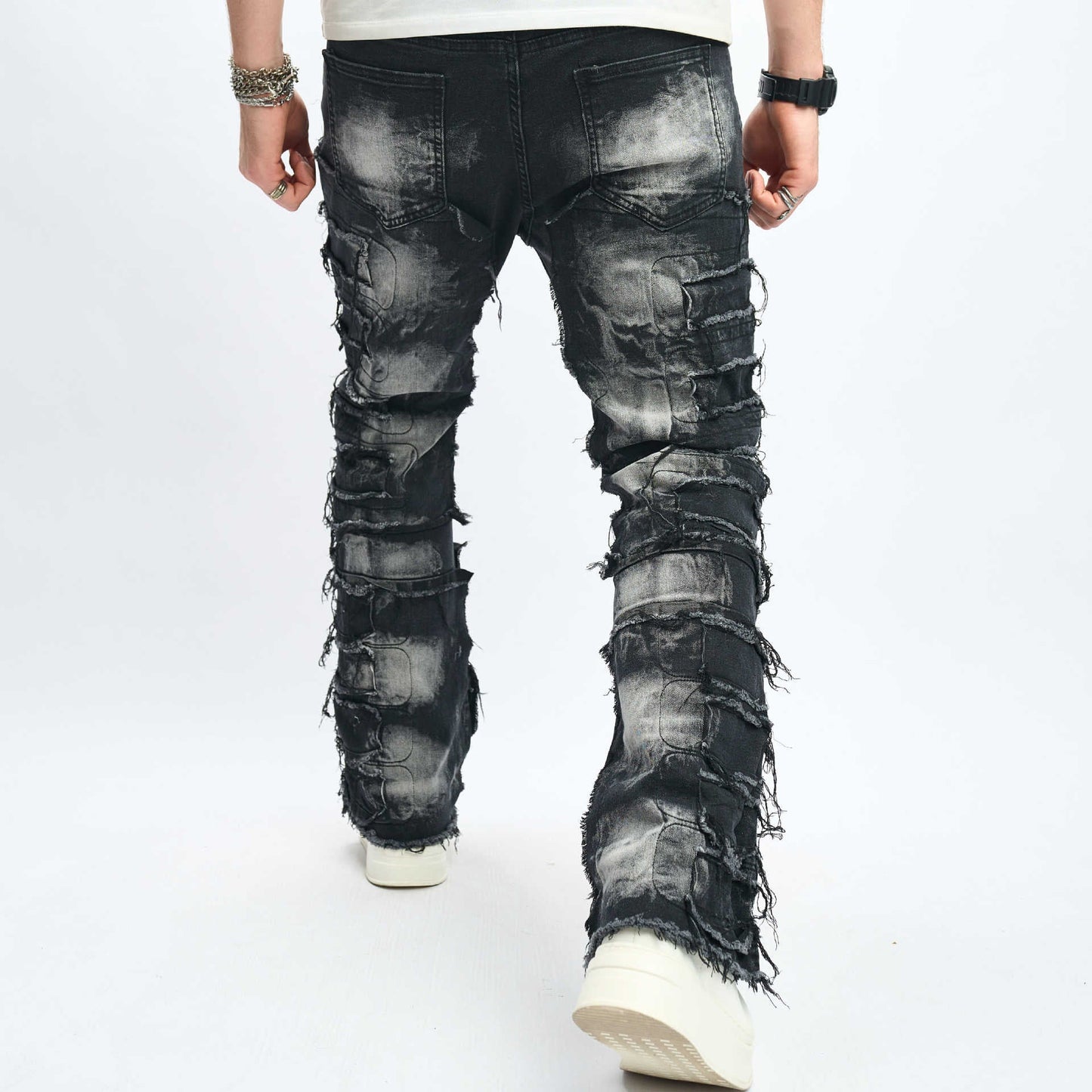 Vintage Washed Black Denim Jeans