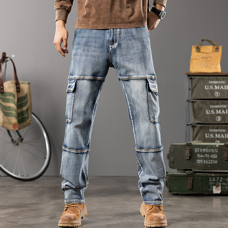 Denim Cargo Pants Jeans
