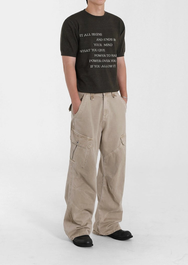Retro Washed Relaxed Khaki Jeans