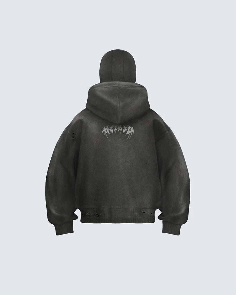 Corrupted Ski Mask Hooded Zip Hoodie