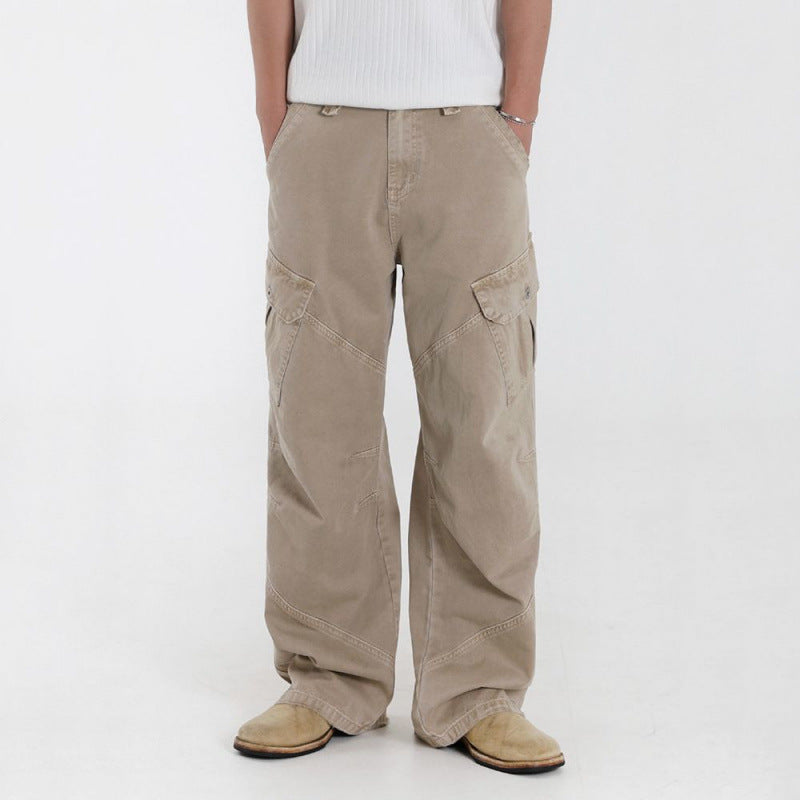 Retro Washed Relaxed Khaki Jeans