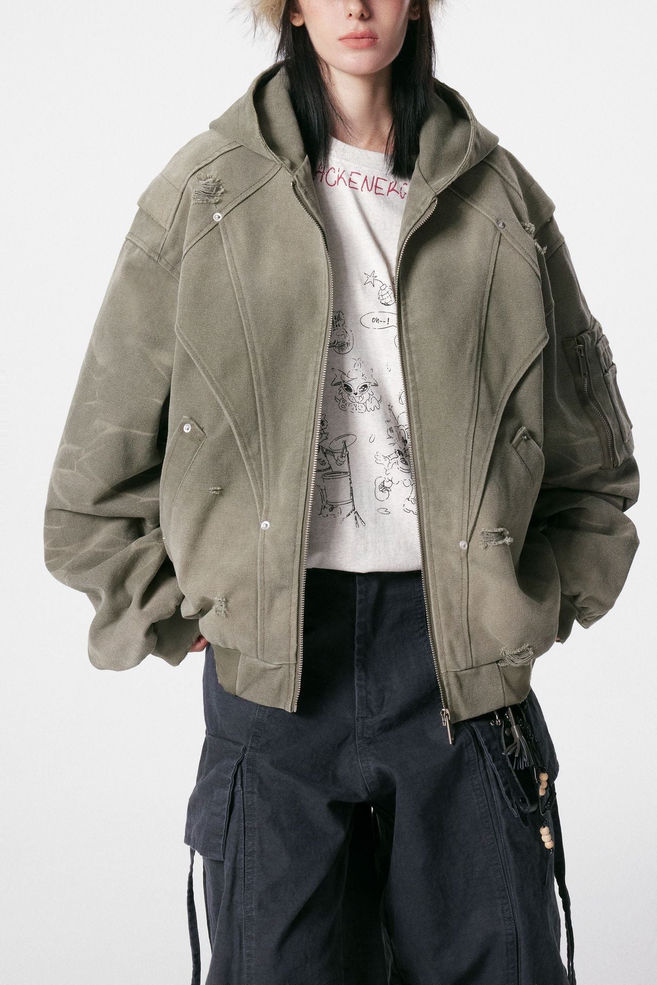 Heavy Washed Distressed Jacket