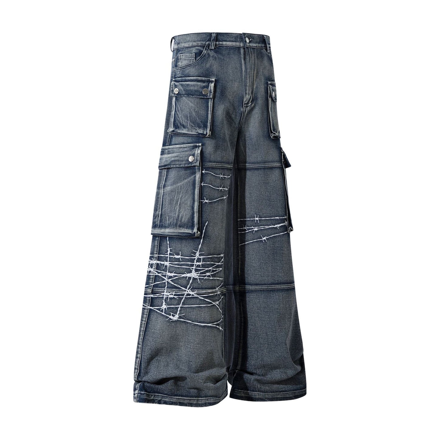 Barbed Baggy Embroidery Cargo Pants
