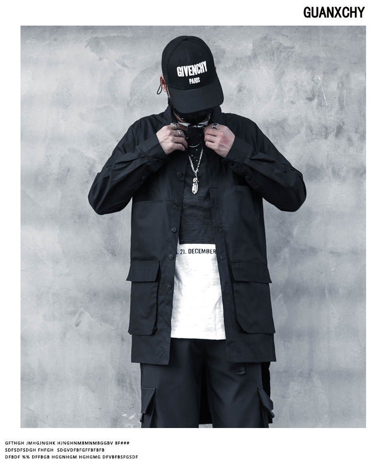 Black Long Overshirt Jacket