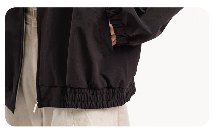 Retro Varsity Plaid Stand Collar Jacket