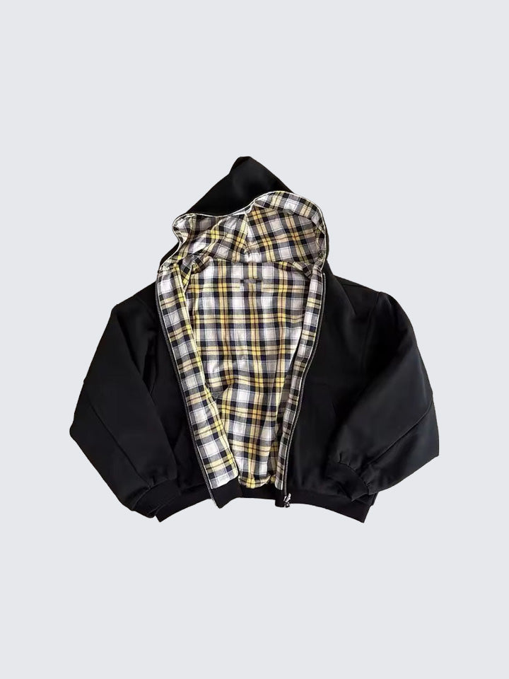 Plaid Reversible Zip Hoodie