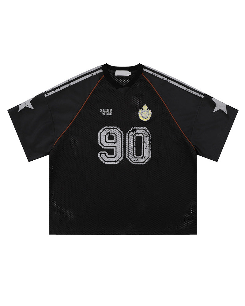 Retro 90's Star Graffiti Mesh Football Tee