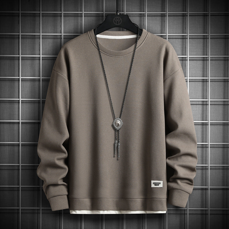 Waffle Knit Crewneck Sweatshirt