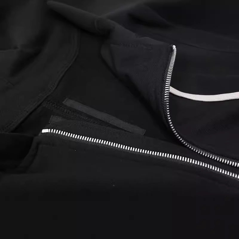 Dark Hooded Long Jacket