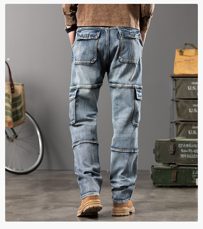 Denim Cargo Pants Jeans