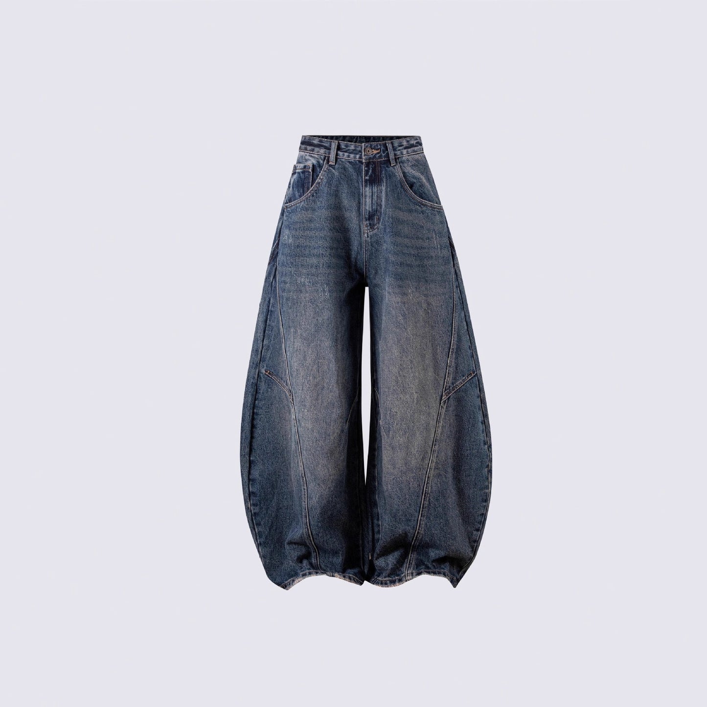 Baggy Loose Fit Blue Panel Jeans