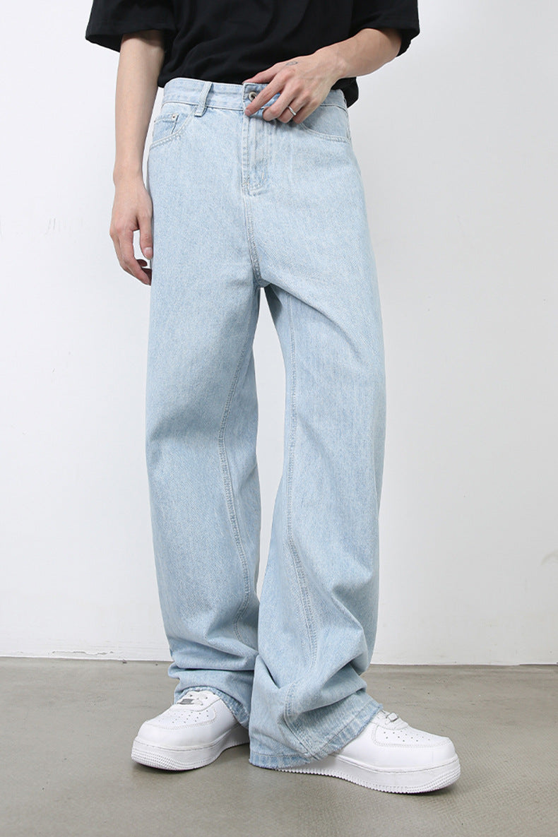Light Blue Straight Leg Jeans