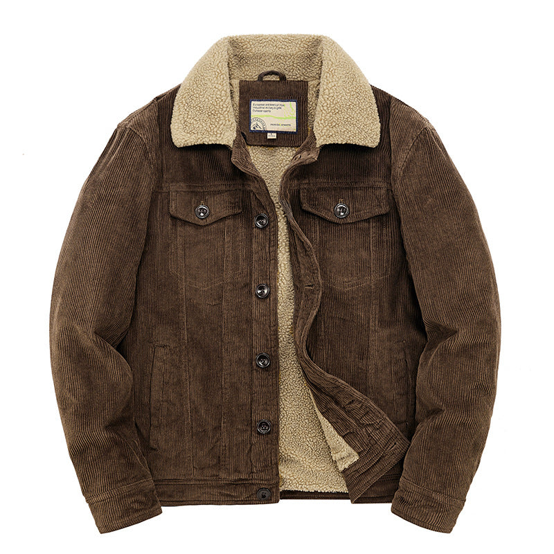 Corduroy Fleece Lined Cotton Trucker Jacket