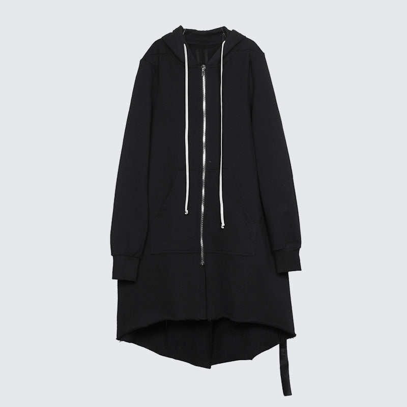 Dark Hooded Long Jacket